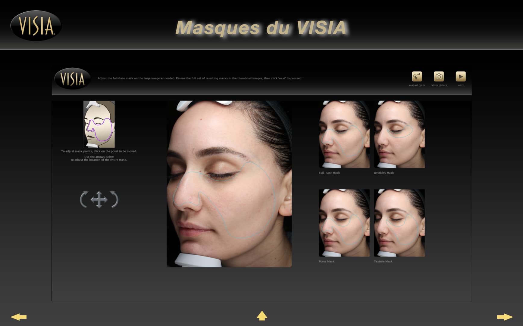 Ecran de controle du Visia 7 permettant un diagnostic de peau intelligent utilisé au sein d'Anthèse Bordeaux - étape 2